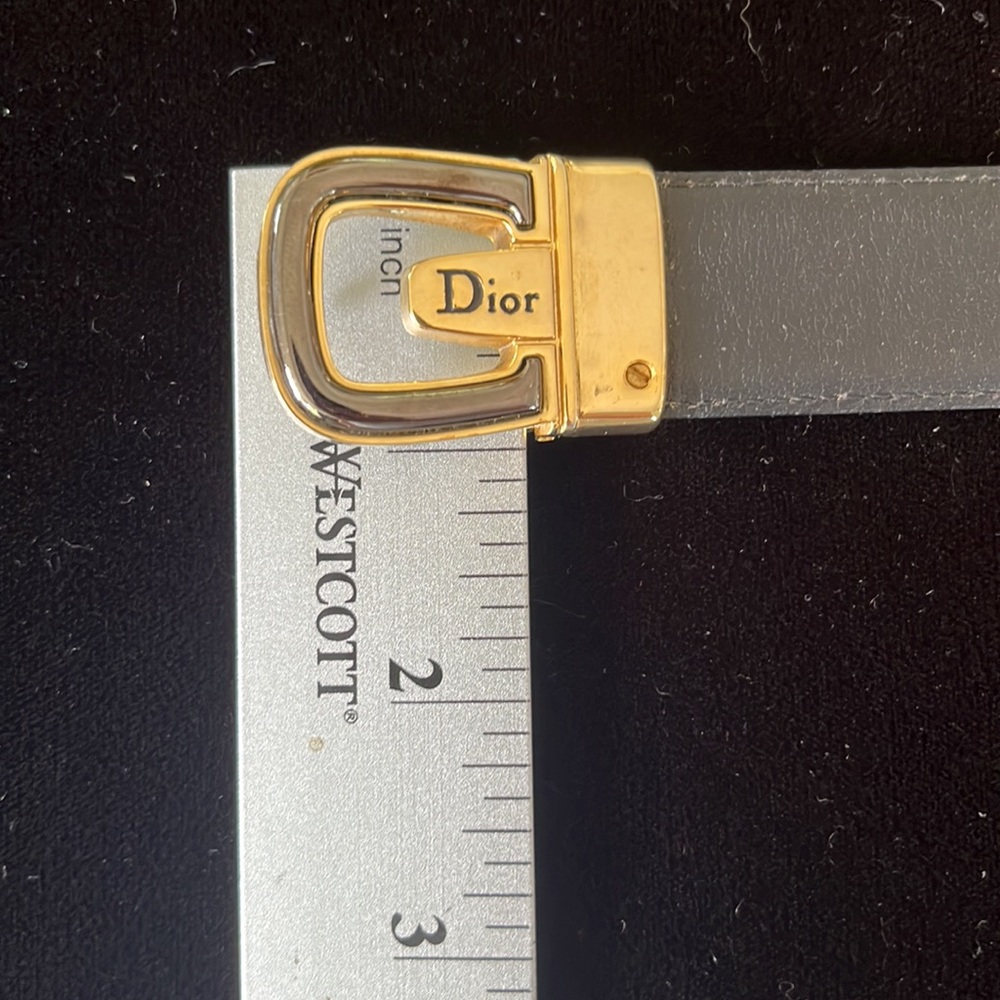 Minimalist Dior buckle with reversible black and brown belt size 34 - Picture 6 of 12